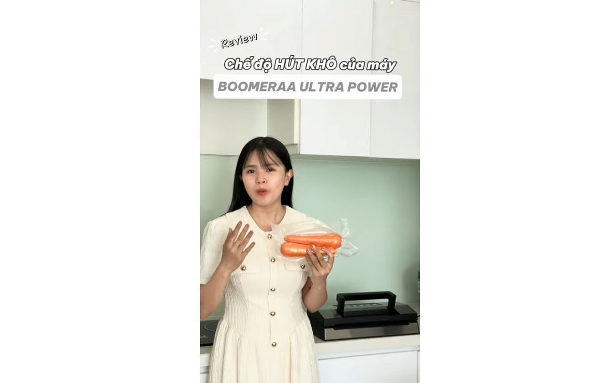 Review chế độ HÚT KHÔ của máy hút chân không Boomeraa Ultra Power