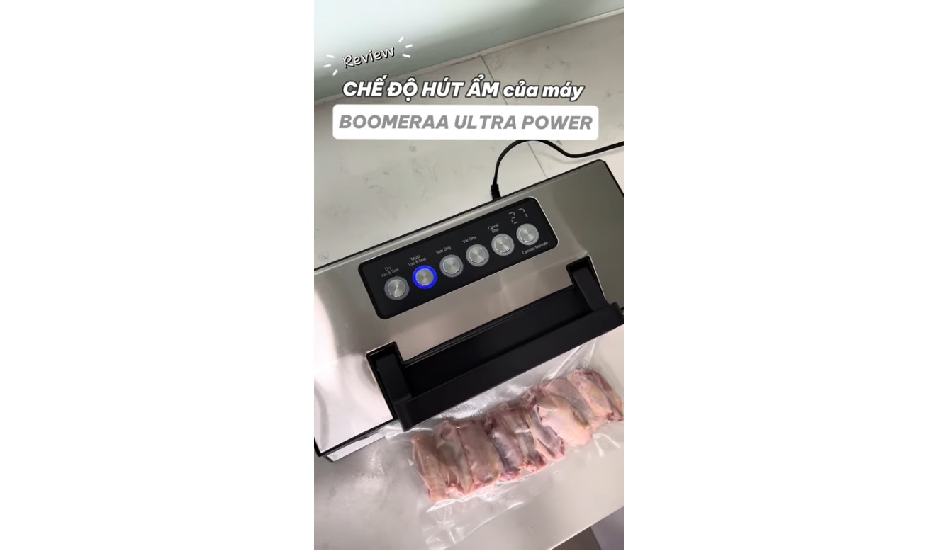 Review chế độ hút ẩm của máy hút chân không Boomeraa Ultra Power